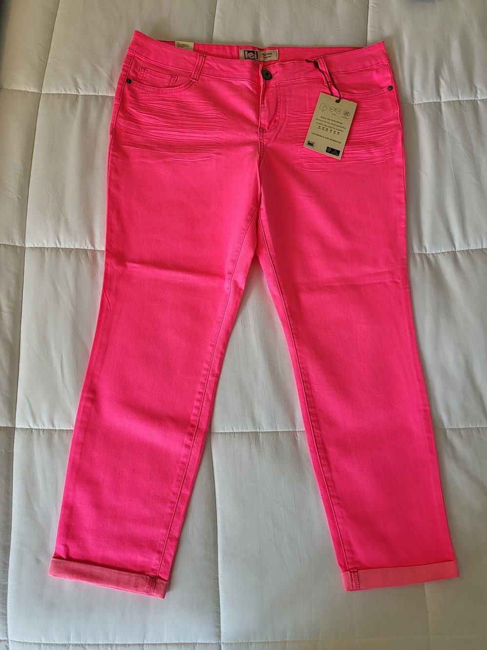 lei Pink Crop Jeans, Junior's Size 17, NWT